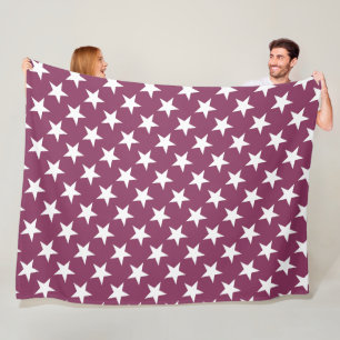 Couverture Polaire Etoile blanche Chic Bordeaux Couleur Design Étoile