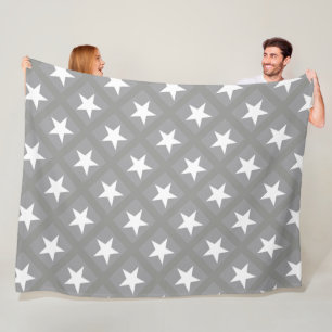 Couverture Polaire Étoile blanche design élégant couleur grise étoile