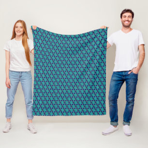 Couverture Polaire Etoile bleue et turquoise de David Tessellation