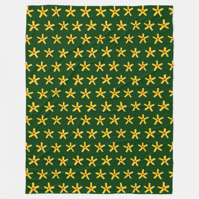 Couverture Polaire Étoile égyptienne antique Motif V2 - Dk Green (Devant)