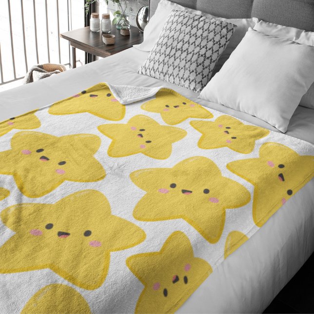 Couverture Polaire Étoile joueuse jaune (Créateur téléchargé)