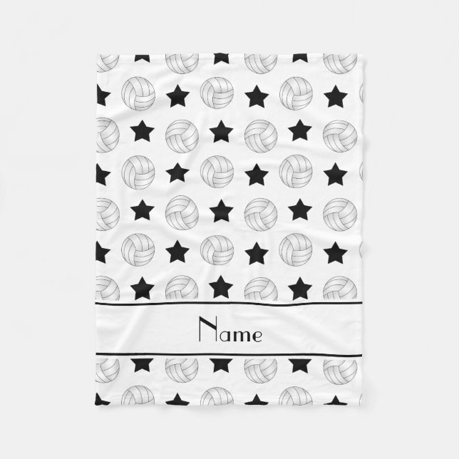 Couverture Polaire Étoiles blanches nommées personnalisées de noir de (Devant)