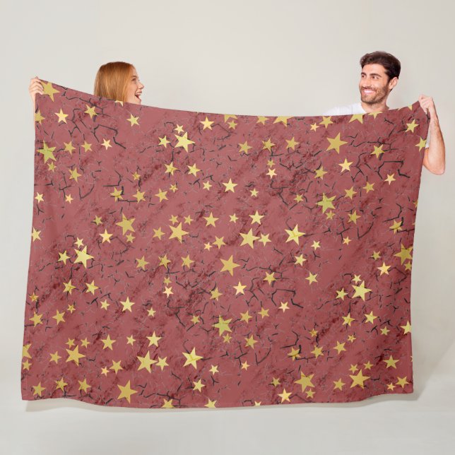 Couverture Polaire Étoiles de différentes couleurs Couette en polaire (En situation)