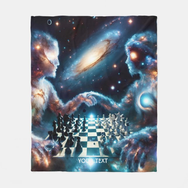 Couverture Polaire Étoiles de l'Imaginaire mignonne espace d'échecs (Devant)