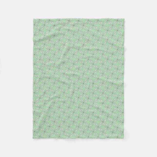 Couverture Polaire Étoiles et diamants motif Vert (Devant)