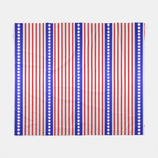 Couverture Polaire Étoiles et Rayures (Devant (Horizontal))