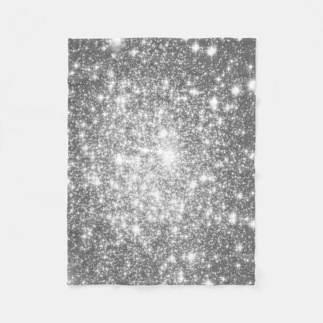 Couverture Polaire Étoiles gris argenté Blanche polaire (Devant)