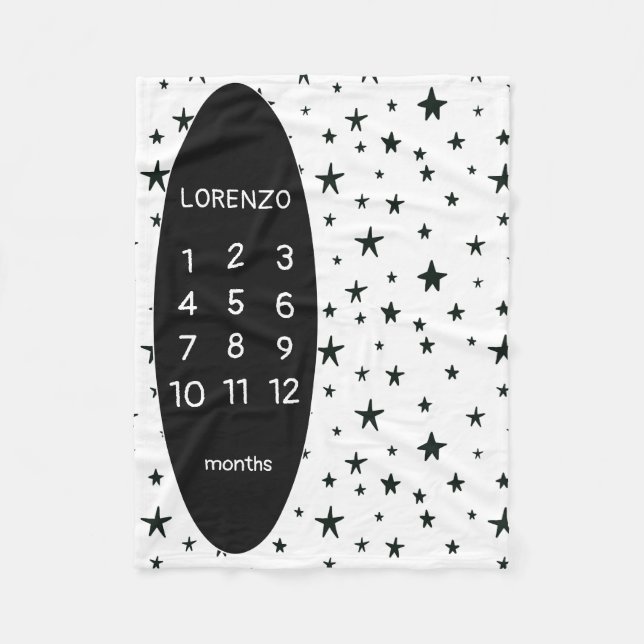 Couverture Polaire Étoiles modernes Baby Milestone Blanket (Devant)
