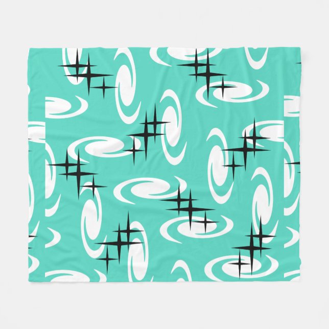 Couverture Polaire Étoiles Motif Turquoise (Devant (Horizontal))