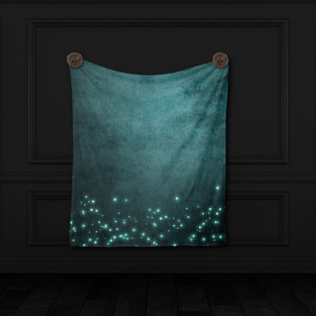 Couverture Polaire Étoiles Mystic Twilight | Luminosité de néon vert  (Créateur téléchargé)
