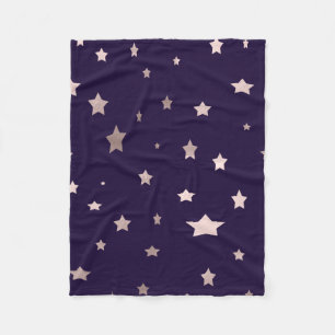 Couverture Polaire étoiles roses élégantes sur un arrière - plan viol