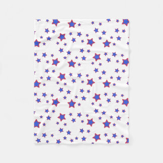 Couverture Polaire Étoiles rouges, blanches, et bleues