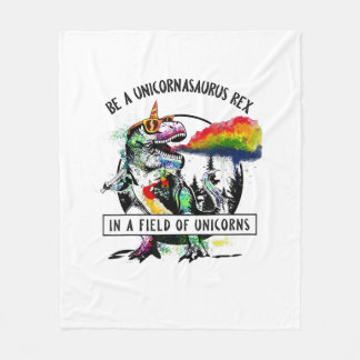 Couverture Polaire Être un Unicornasaurus Rex dans un champ de dinosa