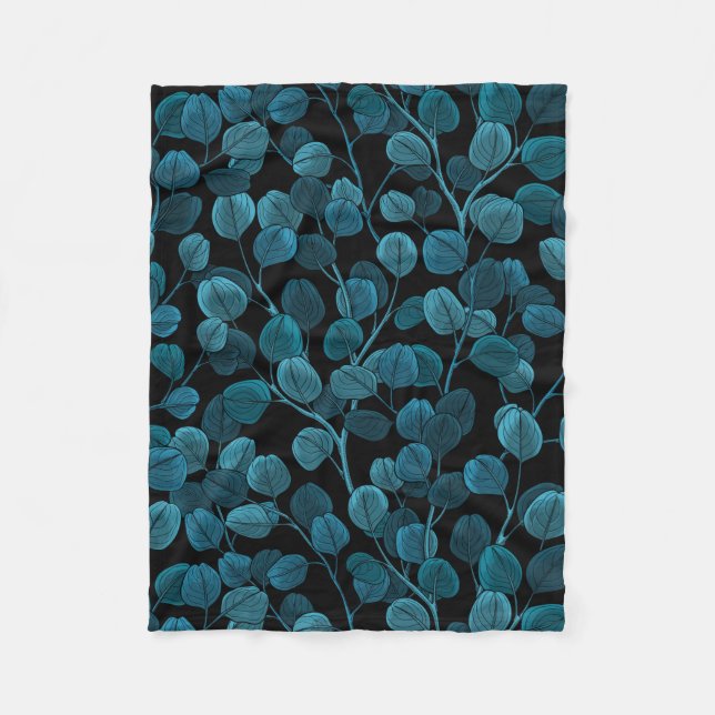 Couverture Polaire Eucalyptus en bleu (Devant)