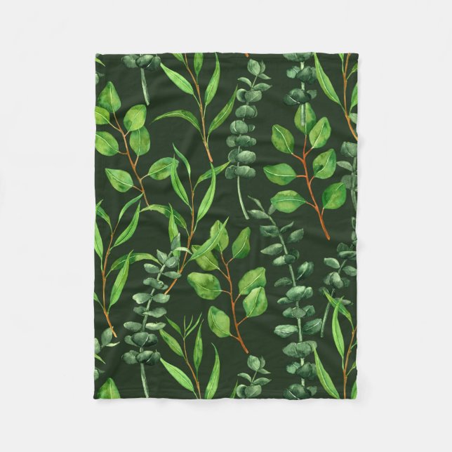 Couverture Polaire Eucalyptus vert foncé (Devant)