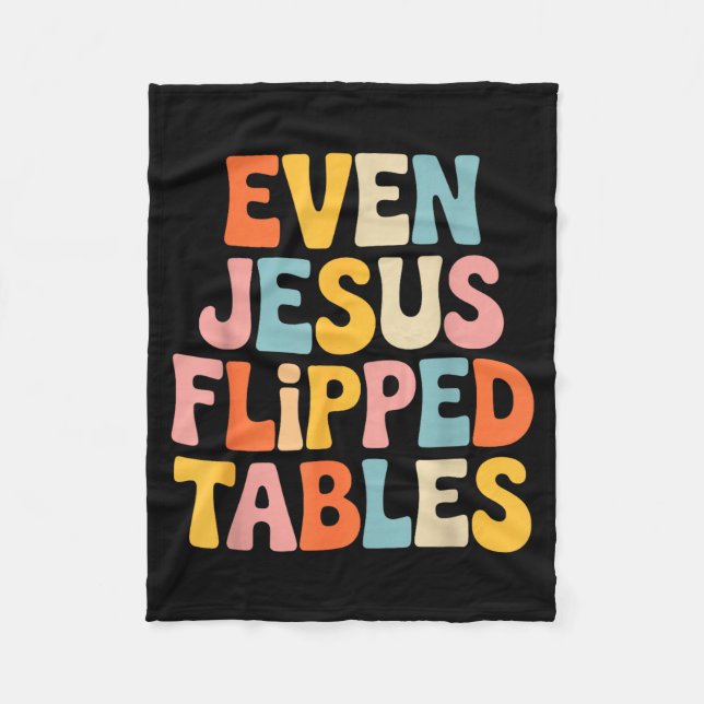 Couverture Polaire Even Jesus Flipped Tables Funny Jesus Lovers Chris (Devant)