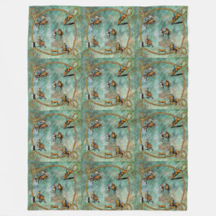 Couverture Polaire Événements Rodéo Occidentaux Fleece Blanche Avec C