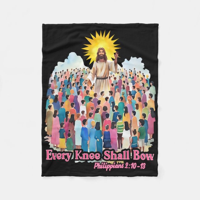 Couverture Polaire Every Knee Shall Bow Christian Easter Day  (Devant)