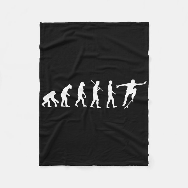 Couverture Polaire Évolution du skateur - Cadeau de skateboard Shi (Devant)