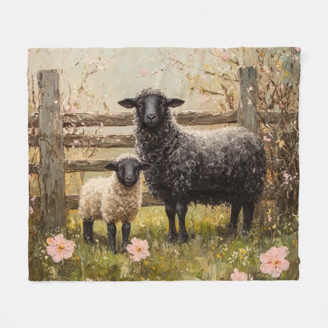 Couverture Polaire Ewe et agneau Printemps (Devant (Horizontal))