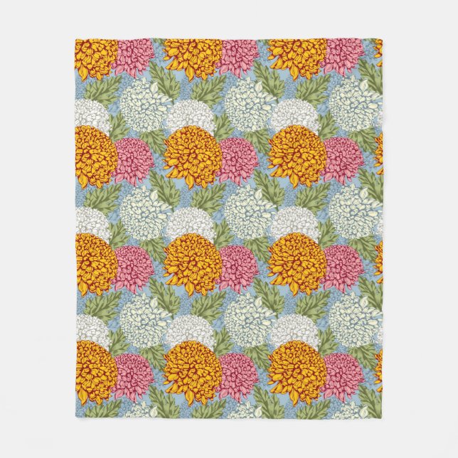 Couverture Polaire Excellent motif avec des chrysanthèmes (Devant)