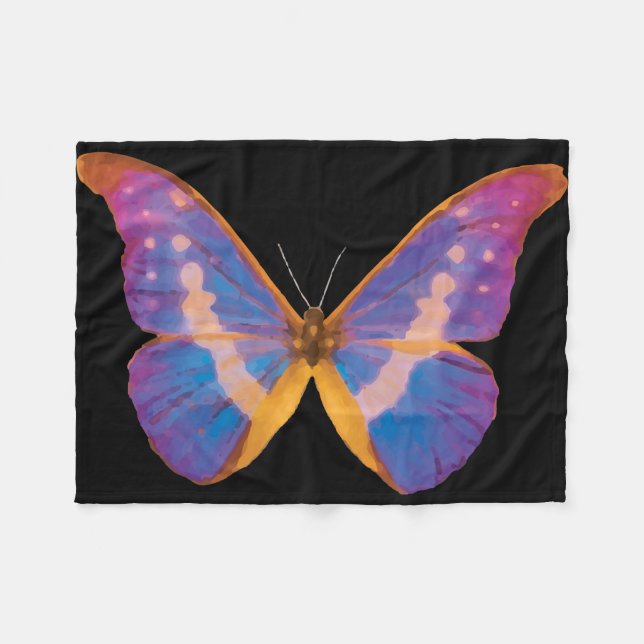 Couverture Polaire Exotic Butterfly Watercolor (Devant (Horizontal))