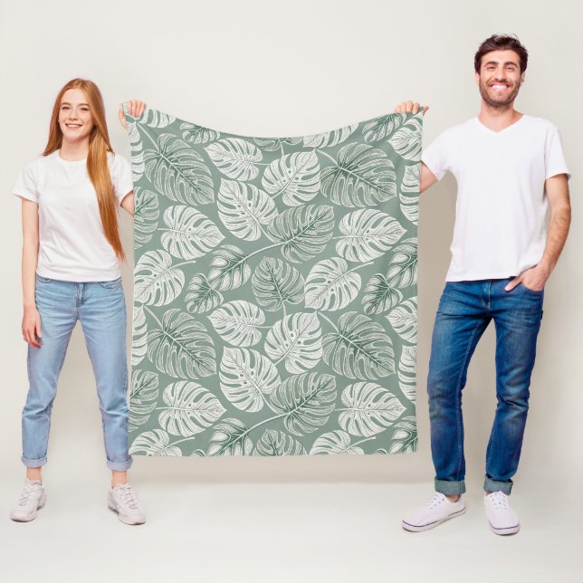 Couverture Polaire Exotic Elegant Monsteras (En situation)