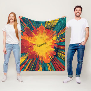 Couverture Polaire Explosion d'art pop de style comique (1)