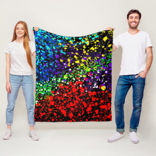 Couverture Polaire Explosion de couleur points de peinture colorés mo