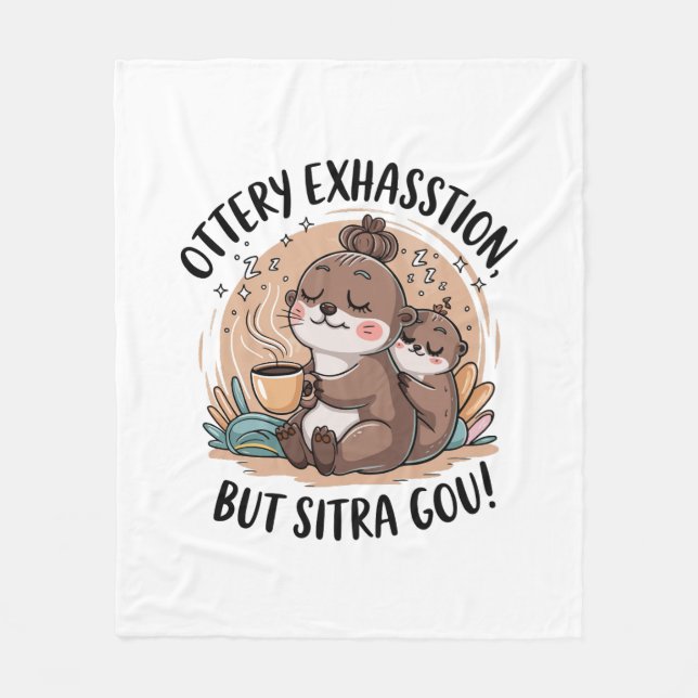 Couverture Polaire Expression de l'Otterie mignonne Sloth et Baby (Devant)