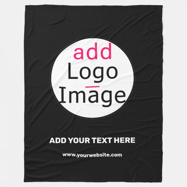 Couverture Polaire Extravagant Business Chic Personnalisé Noir Grand (Devant)