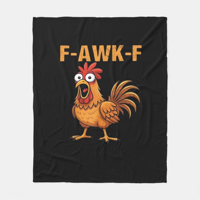Couverture Polaire F-Awk-F Poulet F-Caw-F Coq Humour Drôle Mème (Devant)