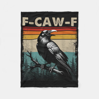 Couverture Polaire F-caw-f Black Crow Black Bird Retro Sunset Vintage