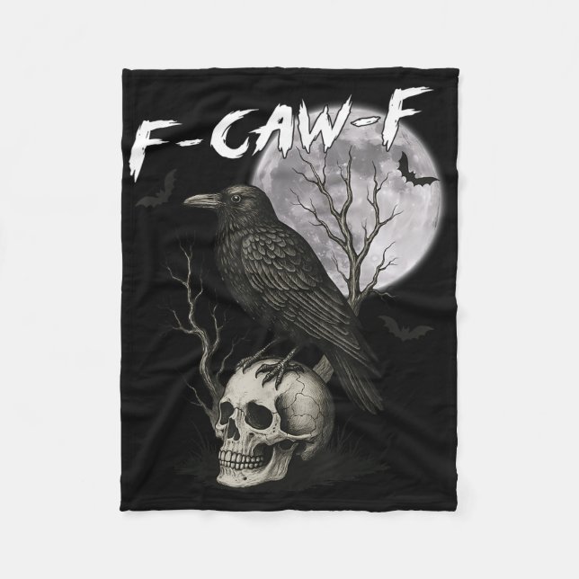 Couverture Polaire F-caw-f Black Crow Pun Drôle Oiseau Cawing Gothic  (Devant)