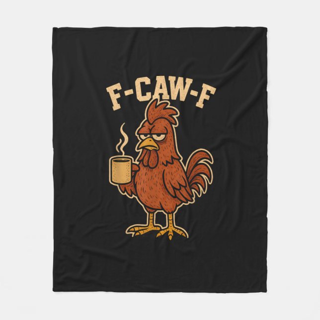 Couverture Polaire F-Caw-F Café Poule Coq Drôle Oiseau (Devant)