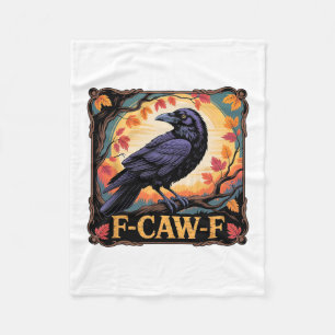 Couverture Polaire F-caw-f Corbeau Épouvantable Halloween Feuilles d'