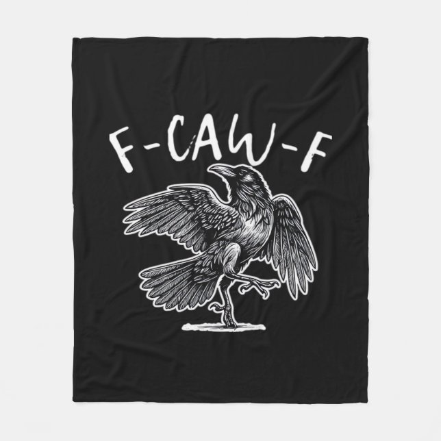 Couverture Polaire F-Caw-F Corbeau Humour Gothique Drôle (Devant)