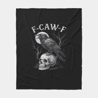 Couverture Polaire F-Caw-F Corbeau Oiseau Rétro Vintage Gothique Lune