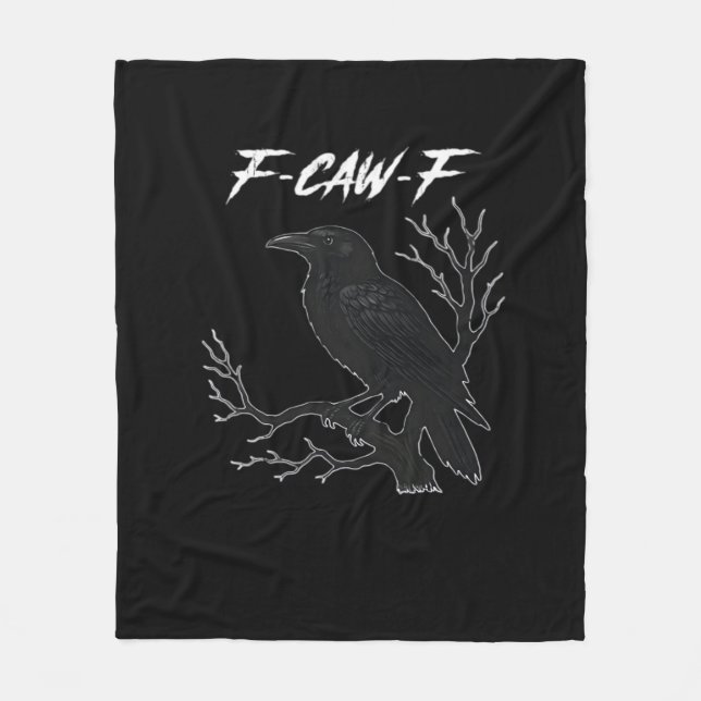 Couverture Polaire F-Caw-F Couronne Drôle Esthétique Décontractée (Devant)