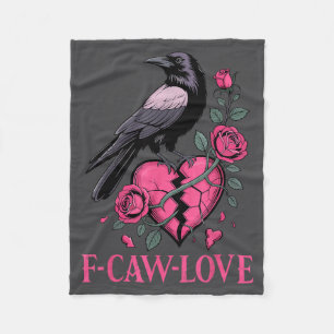 Couverture Polaire F Caw F Crow Anti Saint-Valentin Sombre Gothique B