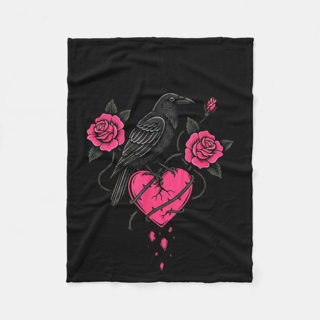 Couverture Polaire F Caw F Crow Anti Valentine's Day Dark Gothic Brok (Devant)