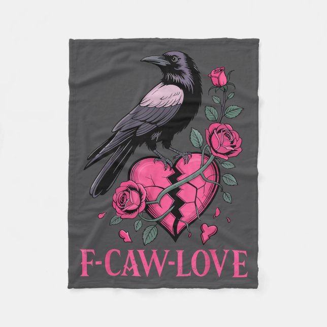 Couverture Polaire F Caw F Crow Anti Valentine's Day Dark Gothic Brok (Devant)