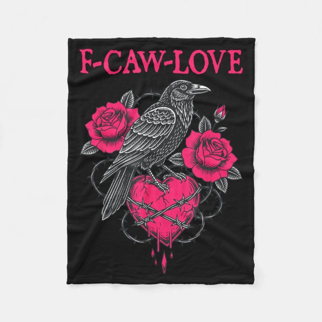 Couverture Polaire F Caw F Crow Anti Valentine's Day Dark Gothic Brok (Devant)
