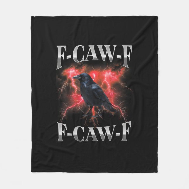 Couverture Polaire F-Caw-F Crow Bird Raven Gothic Meme (Devant)