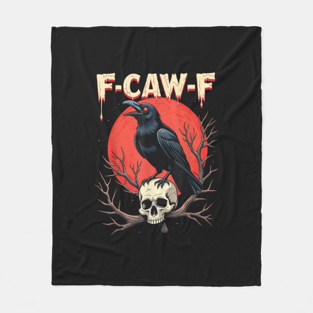 Couverture Polaire F-Caw-F Crow Funny Gothic Raven Humor Style (Devant)
