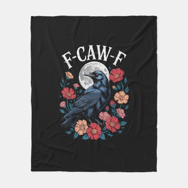 Couverture Polaire F-Caw-F Crow Gothic Raven Caw Caw For Halloween  (Devant)