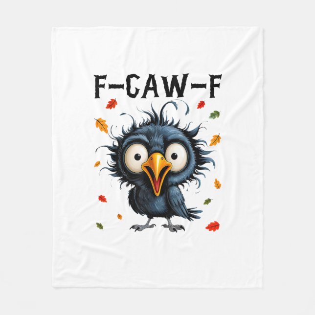 Couverture Polaire F-Caw-F Crow Pun Funny Bird Cawing Grunge Hallowee (Devant)