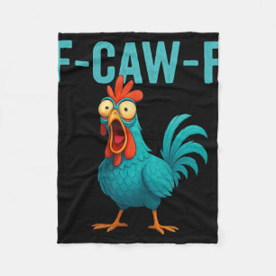 Couverture Polaire F-caw-f Drôle de Coq Poulet Ferme Animal Humour Bi