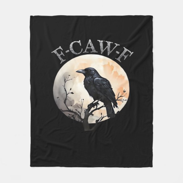 Couverture Polaire F-Caw-F Funny Bird Moon Minimal Clean (Devant)