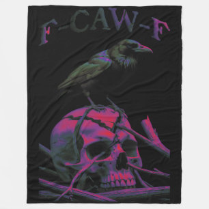 Couverture Polaire F-Caw-F Funny Black Crow Bird